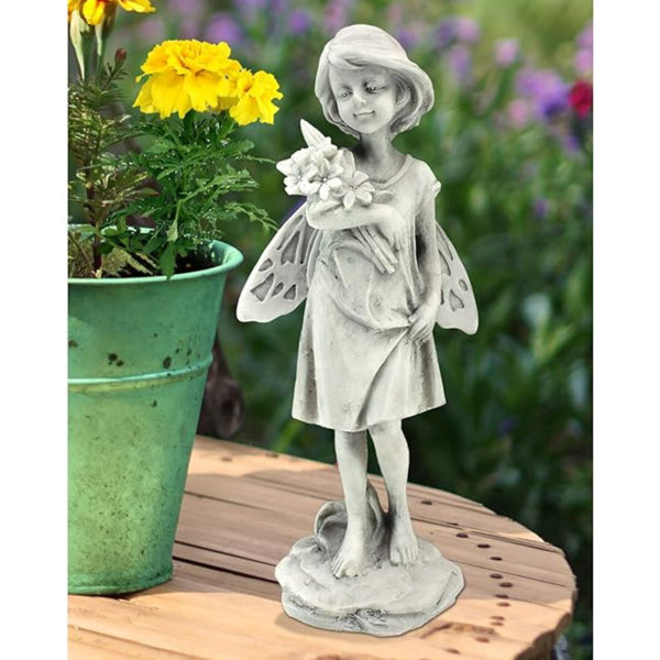 Melrose International Stone Garden Fairy Statue (Set of 2) main image 1